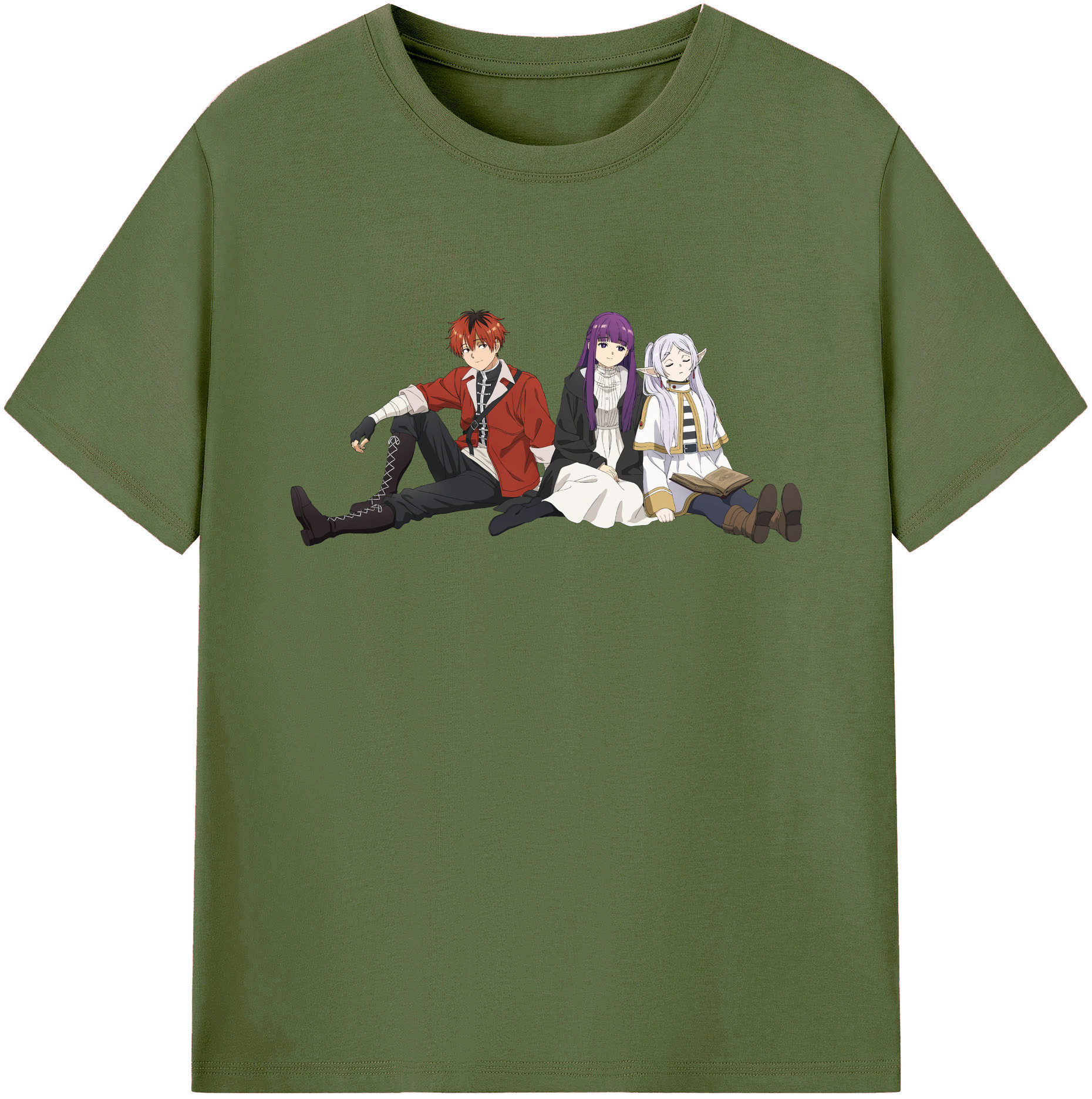 （画像用） 葬送のフリーレン Frieren 綿100％半袖Tシャツ（フロントプリント）